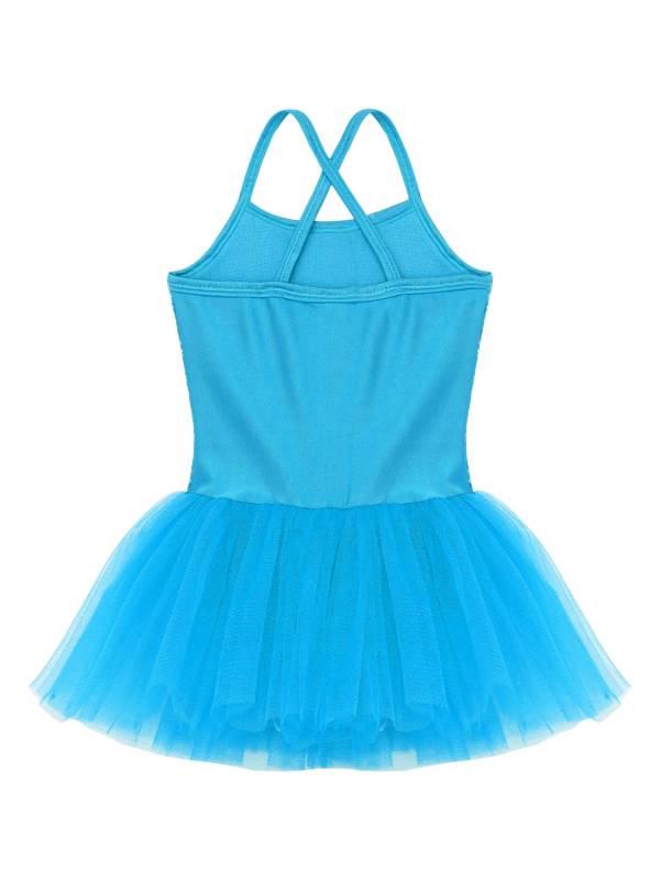 Kids Girls Sequined Ballet Dance Leotard Tutu Dress thumb