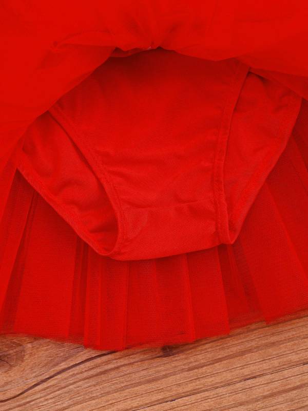 Kids Girls Sequined Ballet Dance Leotard Tutu Dress thumb