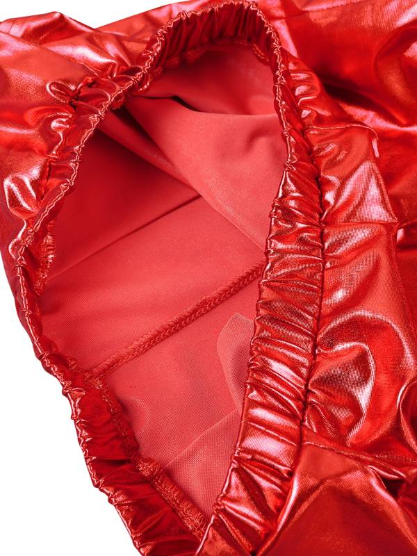 Kids Girls Glossy Metallic Elastic Waist Dance Pants thumb