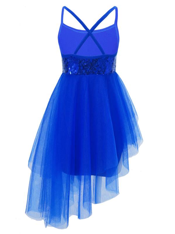 Kids Girls Sequins Tulle Ballet Dance Gymnastics Leotard Dress thumb