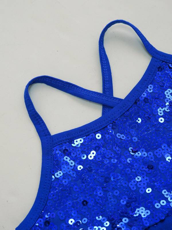 Kids Girls Sequins Tulle Ballet Dance Gymnastics Leotard Dress thumb