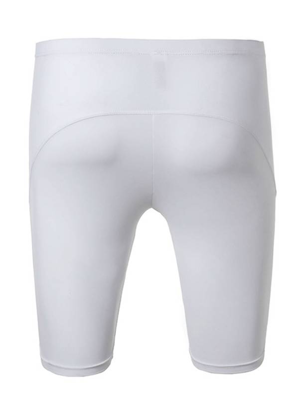 Men Solid Color Breathable Stretchy Knee Length Sport Shorts thumb