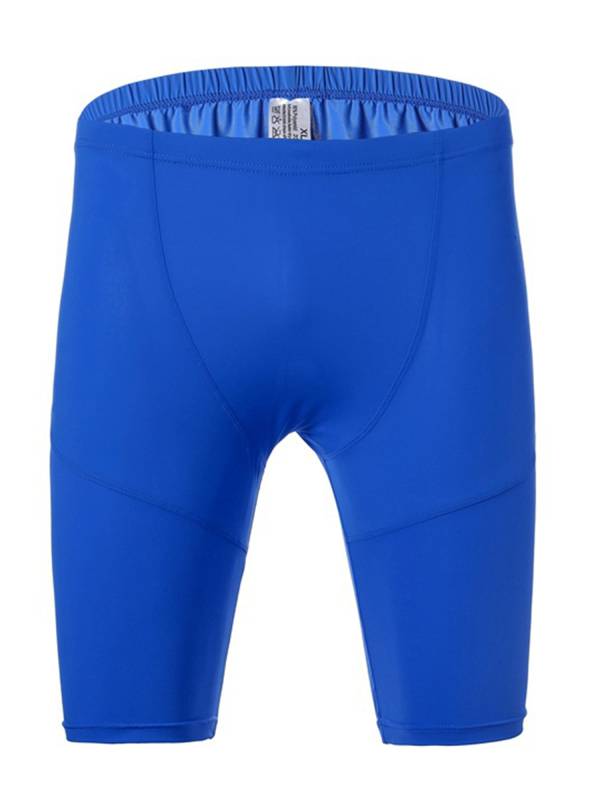 Men Solid Color Breathable Stretchy Knee Length Sport Shorts thumb