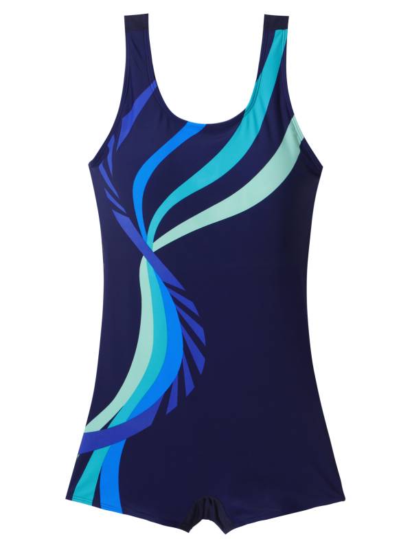 Women U Neck Sleeveless Removable Pads One-piece Swimsuit thumb
