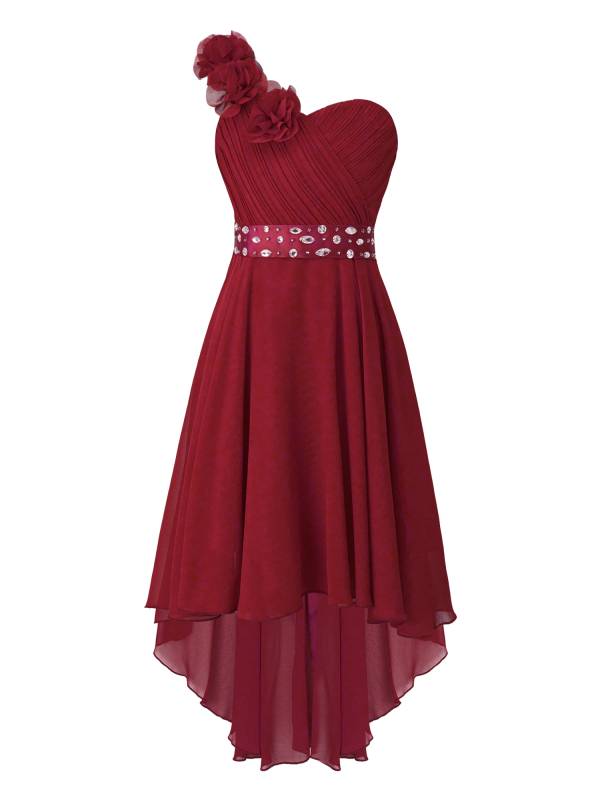 Kids Girls 3D Flower High-Low Party Dress thumb