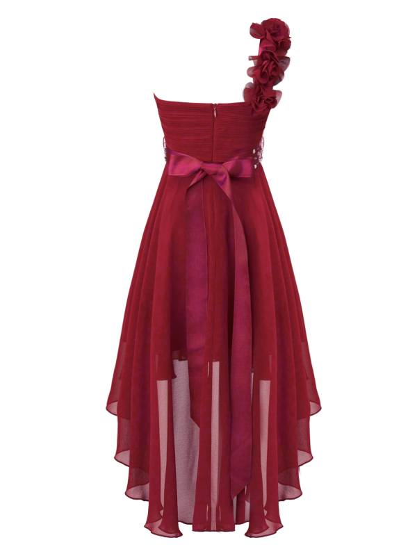 Kids Girls 3D Flower High-Low Party Dress thumb