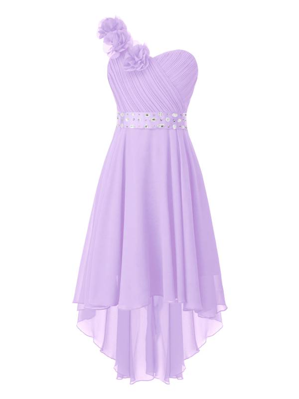 Kids Girls 3D Flower High-Low Party Dress thumb