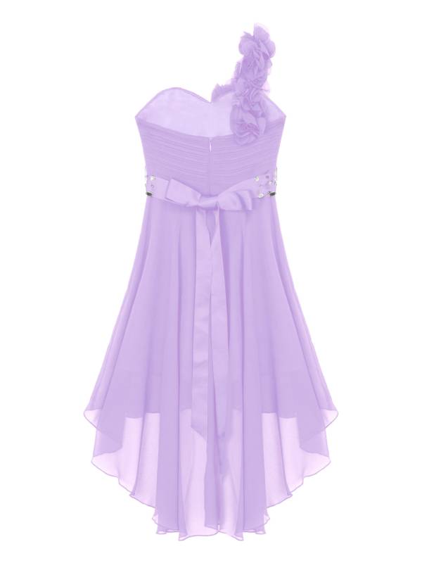 Kids Girls 3D Flower High-Low Party Dress thumb