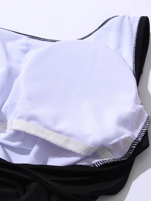 Women U Neck Sleeveless Removable Pads One-piece Swimsuit thumb