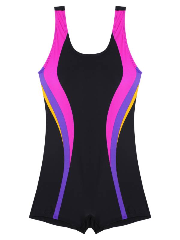 Women U Neck Sleeveless Removable Pads One-piece Swimsuit thumb