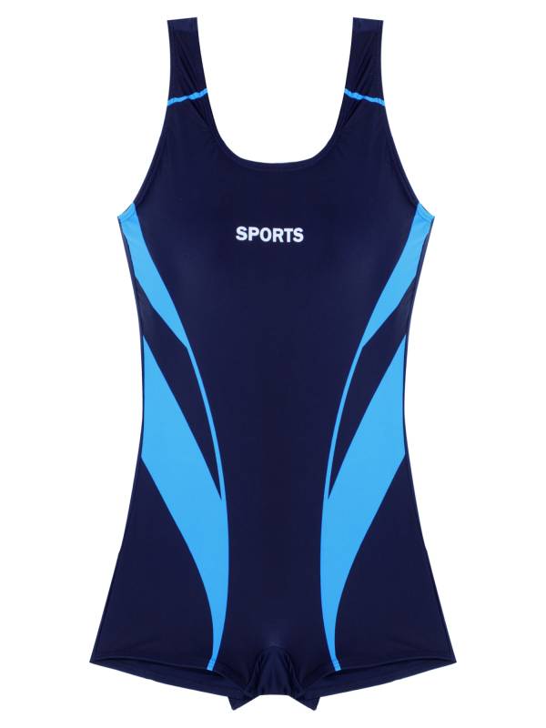 Women U Neck Sleeveless Removable Pads One-piece Swimsuit thumb