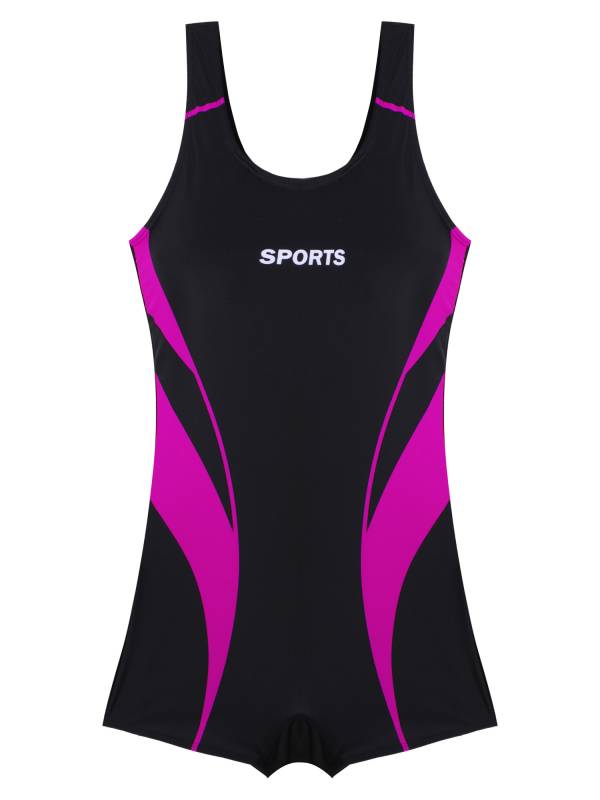 Women U Neck Sleeveless Removable Pads One-piece Swimsuit thumb