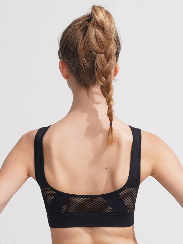 Women Seamless Mesh Sport Bra with Removable Pad for Workout Yoga thumb
