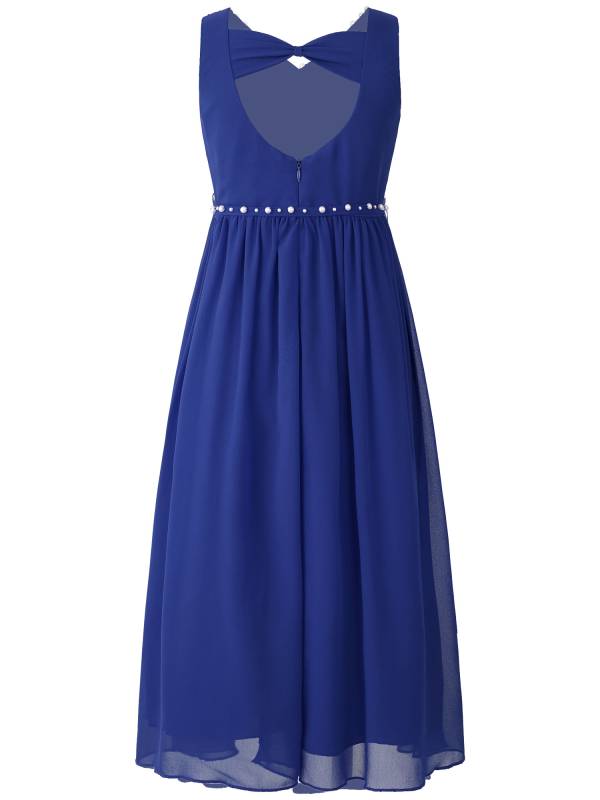 Kids Girls Beaded V Neck Chiffon Party Dress thumb
