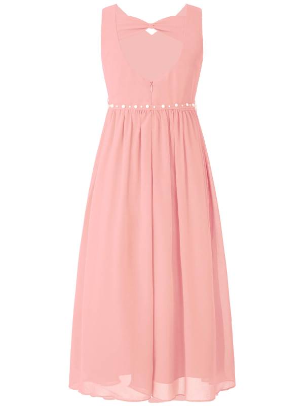Kids Girls Beaded V Neck Chiffon Party Dress thumb