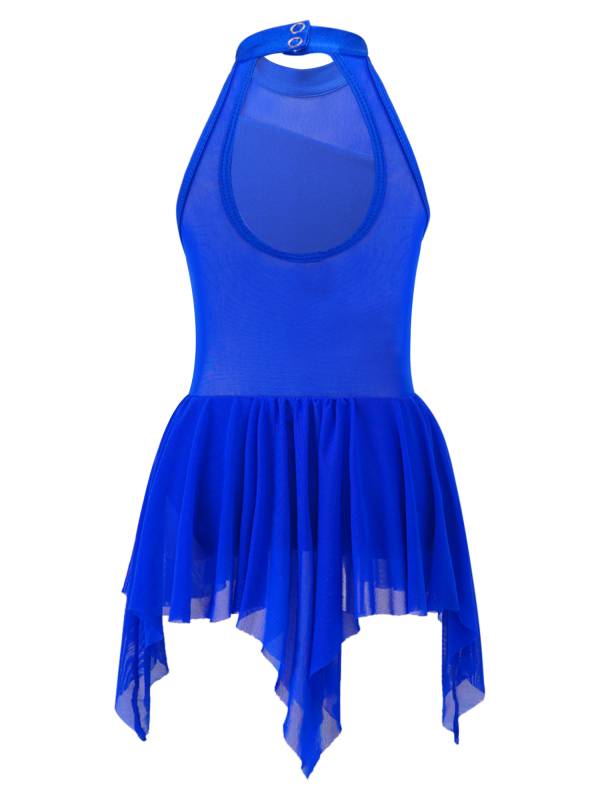 Kids Girls Sleeveless Sequins Leotard Dress for Lyrical Dance thumb