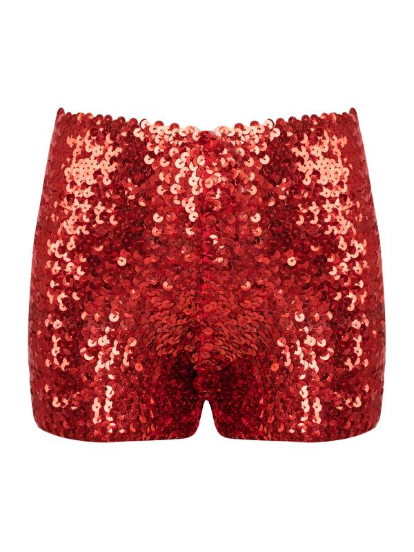 Kids Allover Sequins Solid Color Jazz Dance Shorts thumb