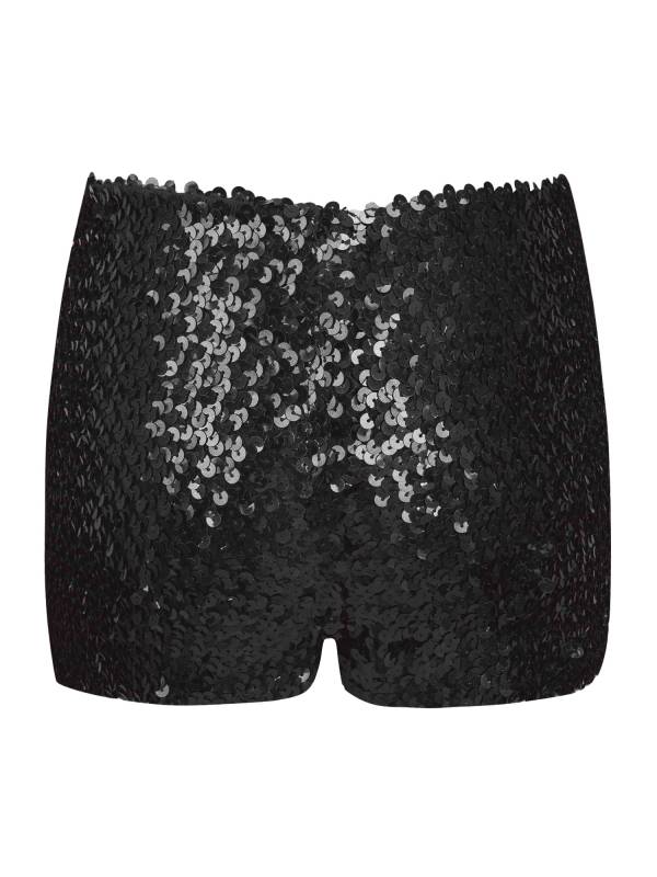 Kids Allover Sequins Solid Color Jazz Dance Shorts thumb