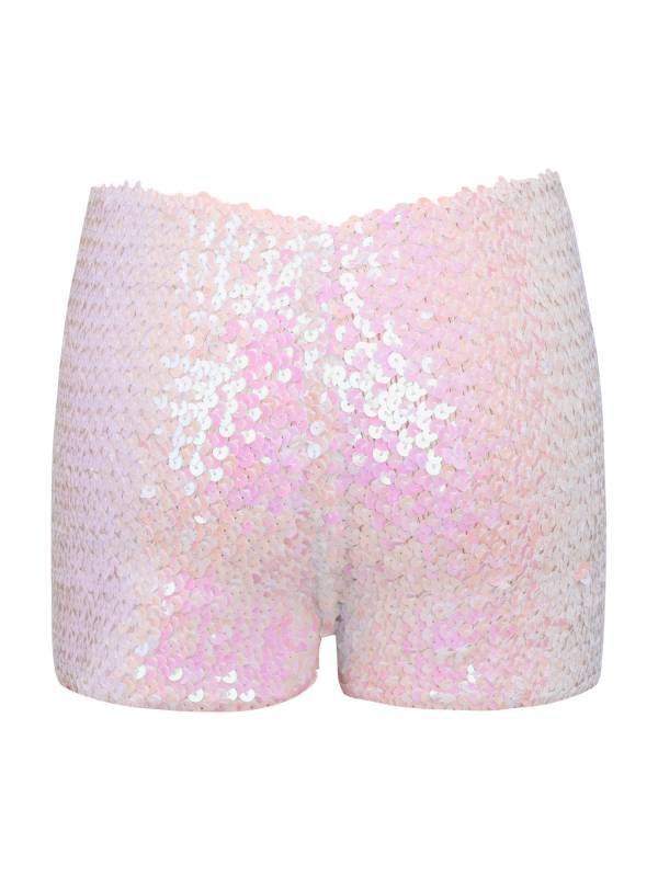 Kids Allover Sequins Solid Color Jazz Dance Shorts thumb