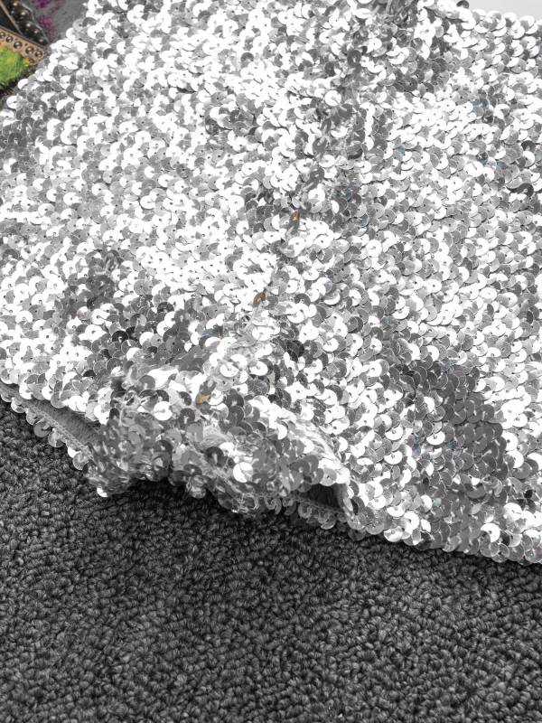Kids Allover Sequins Solid Color Jazz Dance Shorts thumb