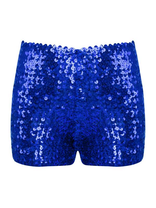 Kids Allover Sequins Solid Color Jazz Dance Shorts thumb