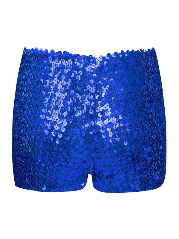 Kids Allover Sequins Solid Color Jazz Dance Shorts thumb