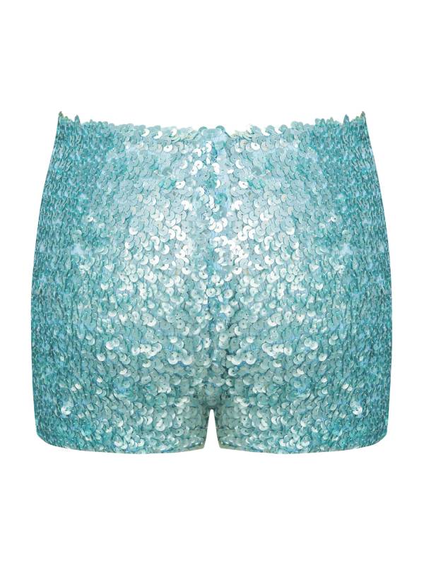 Kids Allover Sequins Solid Color Jazz Dance Shorts thumb
