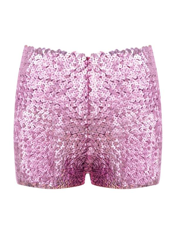Kids Allover Sequins Solid Color Jazz Dance Shorts thumb