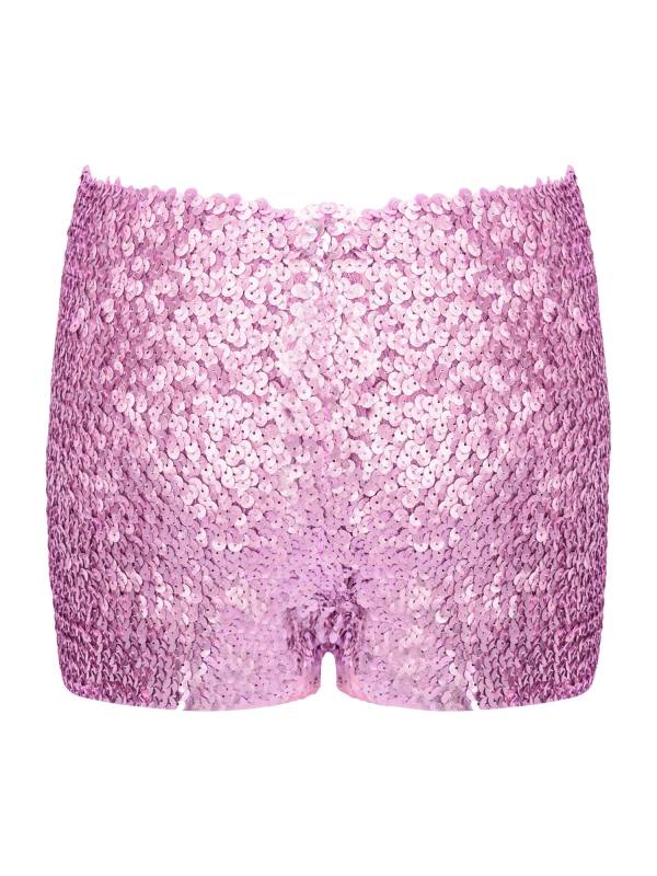 Kids Allover Sequins Solid Color Jazz Dance Shorts thumb