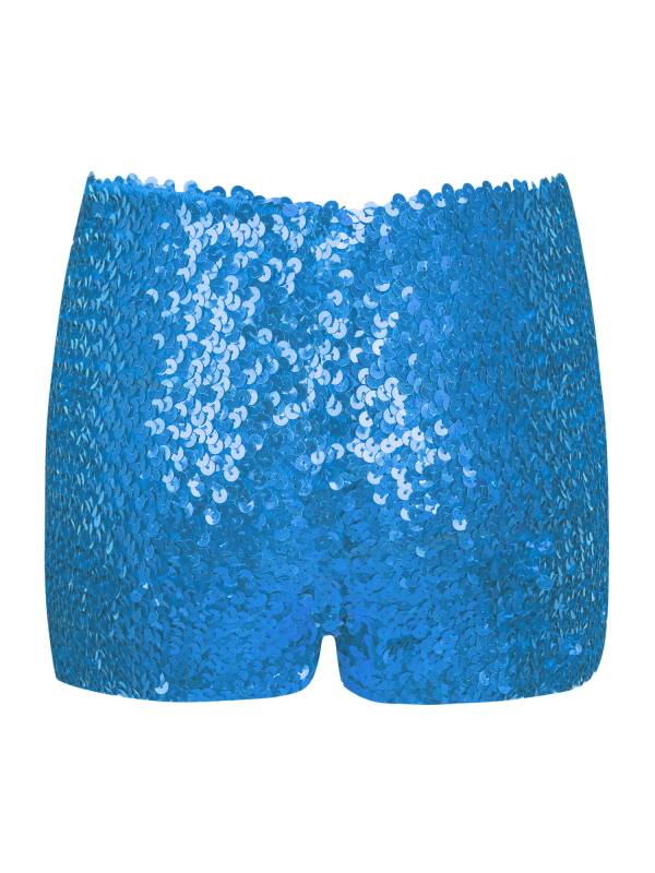 Kids Allover Sequins Solid Color Jazz Dance Shorts thumb