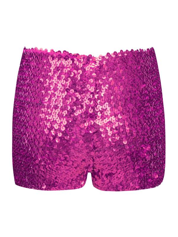 Kids Allover Sequins Solid Color Jazz Dance Shorts thumb