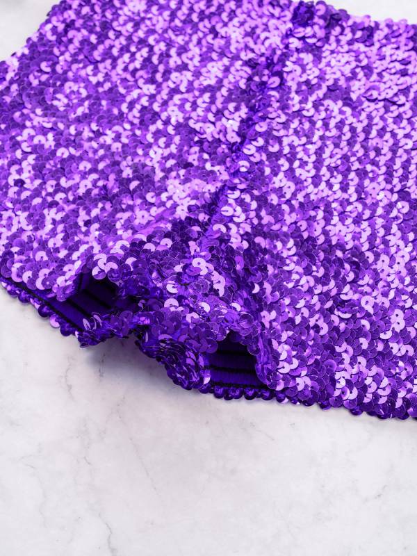 Kids Allover Sequins Solid Color Jazz Dance Shorts thumb