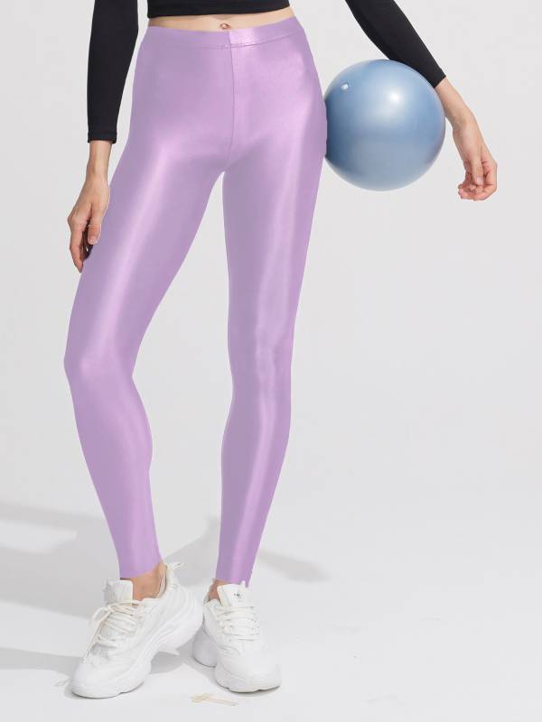 Women Shiny Metallic Stretchy Leggings Yoga Pants thumb