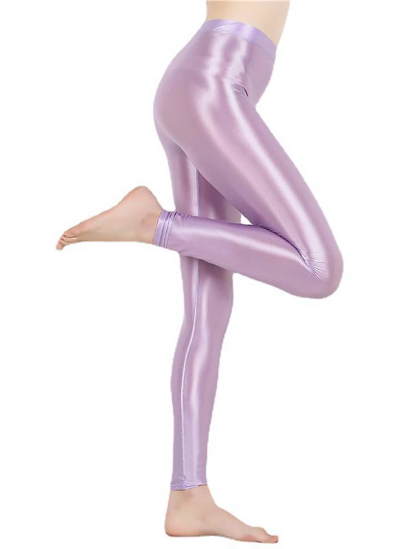 Women Shiny Metallic Stretchy Leggings Yoga Pants thumb