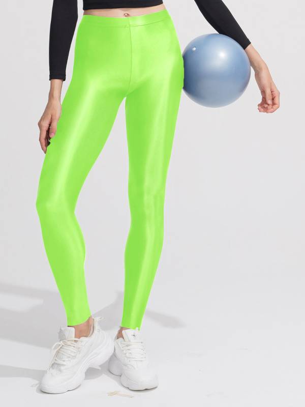 Women Shiny Metallic Stretchy Leggings Yoga Pants thumb