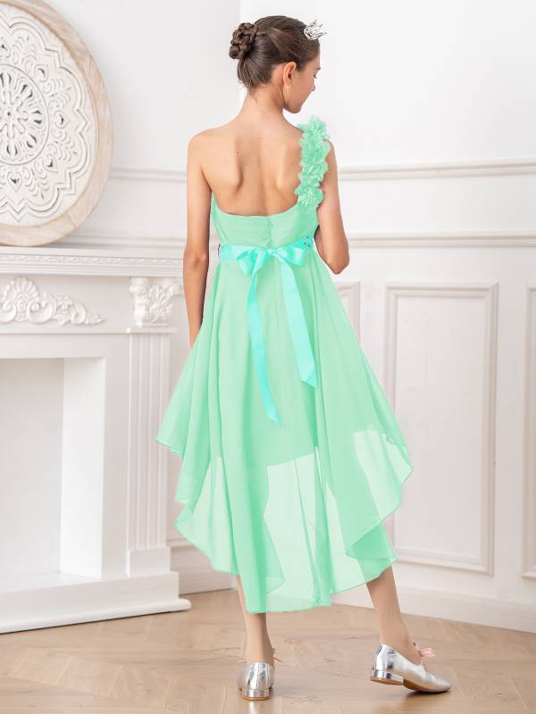 Kids Girls 3D Flower High-Low Party Dress thumb
