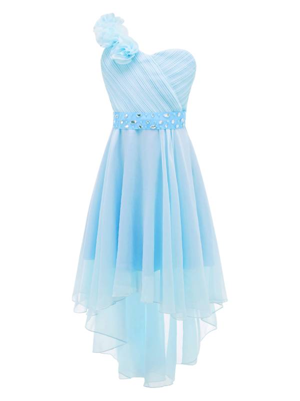 Kids Girls 3D Flower High-Low Party Dress thumb