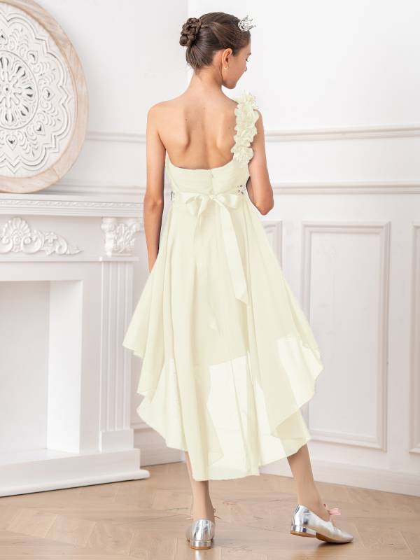 Kids Girls 3D Flower High-Low Party Dress thumb