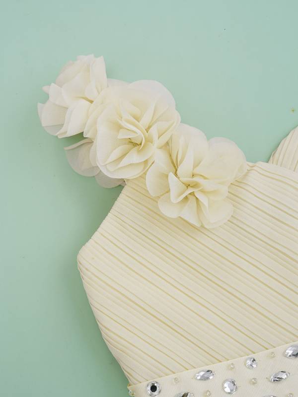 Kids Girls 3D Flower High-Low Party Dress thumb