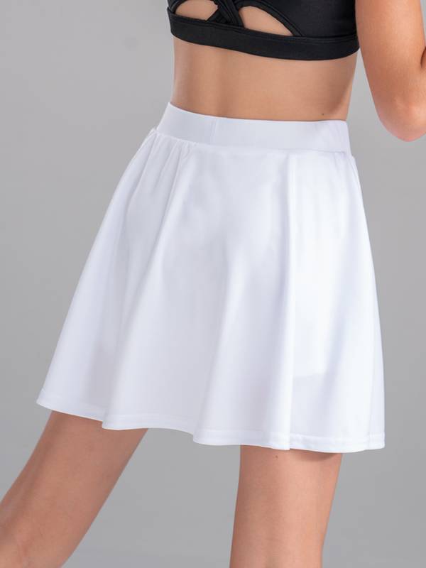 Kids Girls Solid Color High Waist Pleated Tennis Skirt thumb