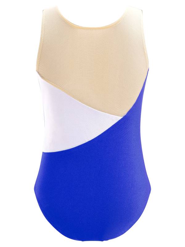 Kids Girls Sleeveless Glittering Sequins Gymnastics Skating Leotard thumb
