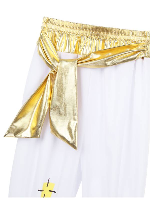 Kids Boys Arabian Prince Costume Outfit Waistcoat with Pants Set thumb