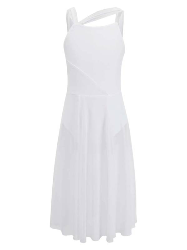 Kids Girls Sleeveless Color Block Lyrical Dance Leotard Dress thumb
