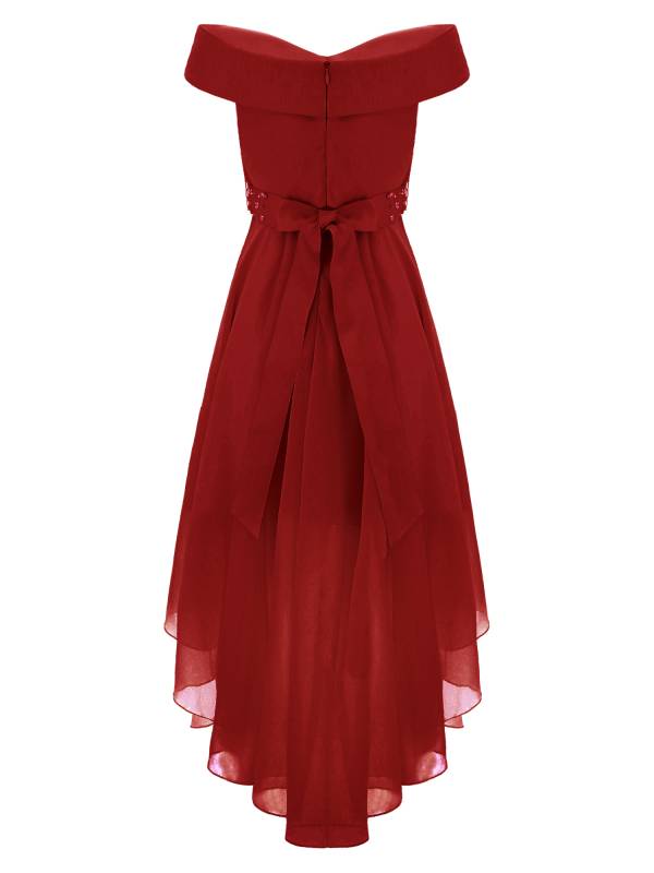 Kids Girls Off-Shoulder High-Low Dress thumb