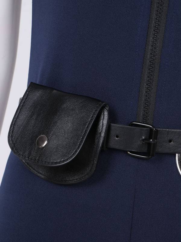 Women Short Sleeve Jumpsuit Policewoman Cosplay Costume Outfits thumb