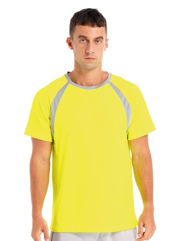 Men Quick-Drying Short Sleeve Breathable Round Neck Sports T-Shirt thumb