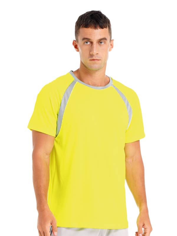 Men Quick-Drying Short Sleeve Breathable Round Neck Sports T-Shirt thumb