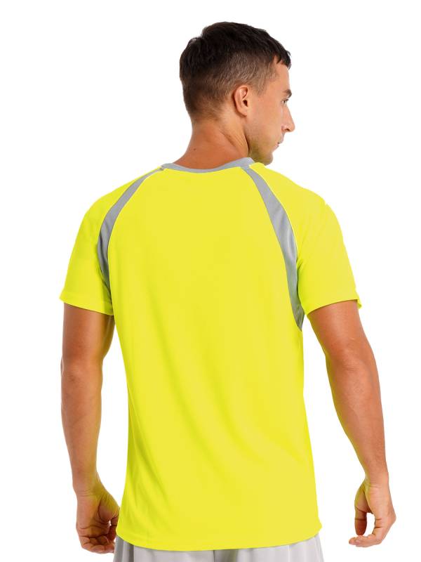 Men Quick-Drying Short Sleeve Breathable Round Neck Sports T-Shirt thumb