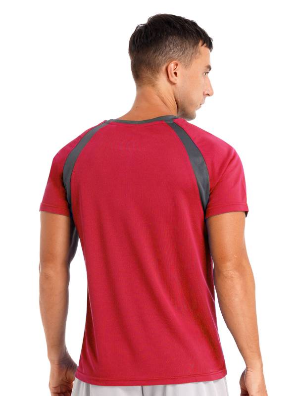 Men Quick-Drying Short Sleeve Breathable Round Neck Sports T-Shirt thumb