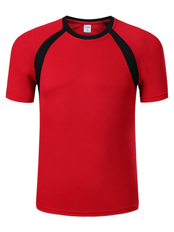 Men Quick-Drying Short Sleeve Breathable Round Neck Sports T-Shirt thumb